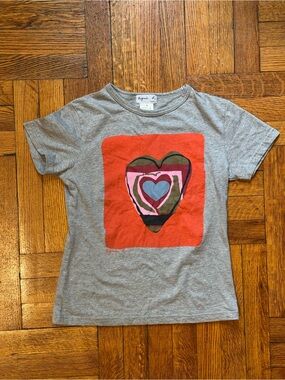 agnes b. p.p abstract heart print tshirt perfect condition rare